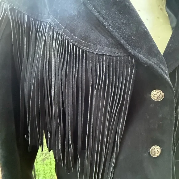 Vintage Genuine Suede Cropped Fringe Jacket 16 - Picture 3 of 7